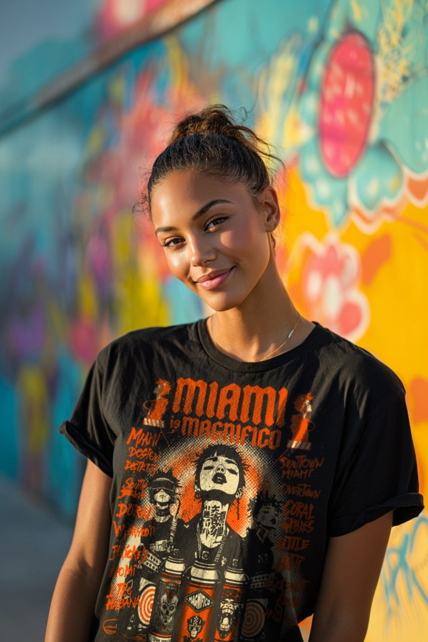 Magnifico - Miami is Magnifico Black T shirt