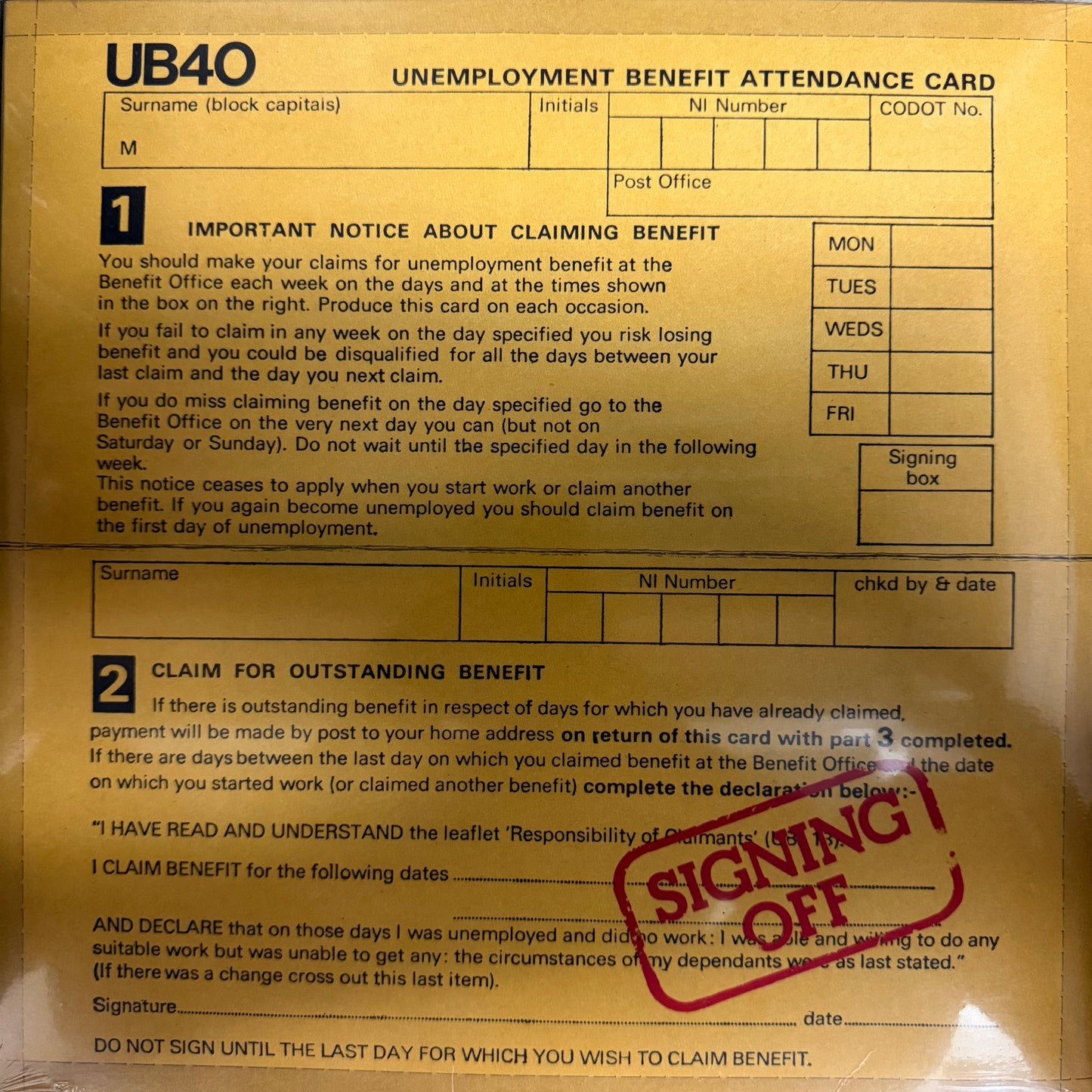 UB40 - Signing off