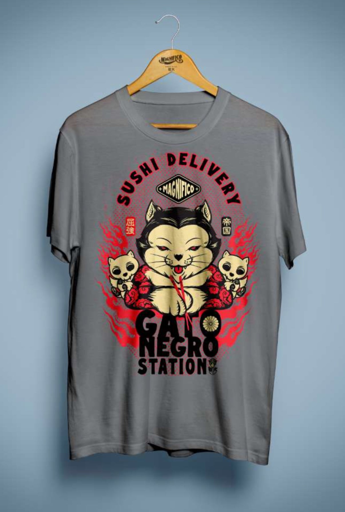 Magnifico Collection - Gato Negro Grey Shirt