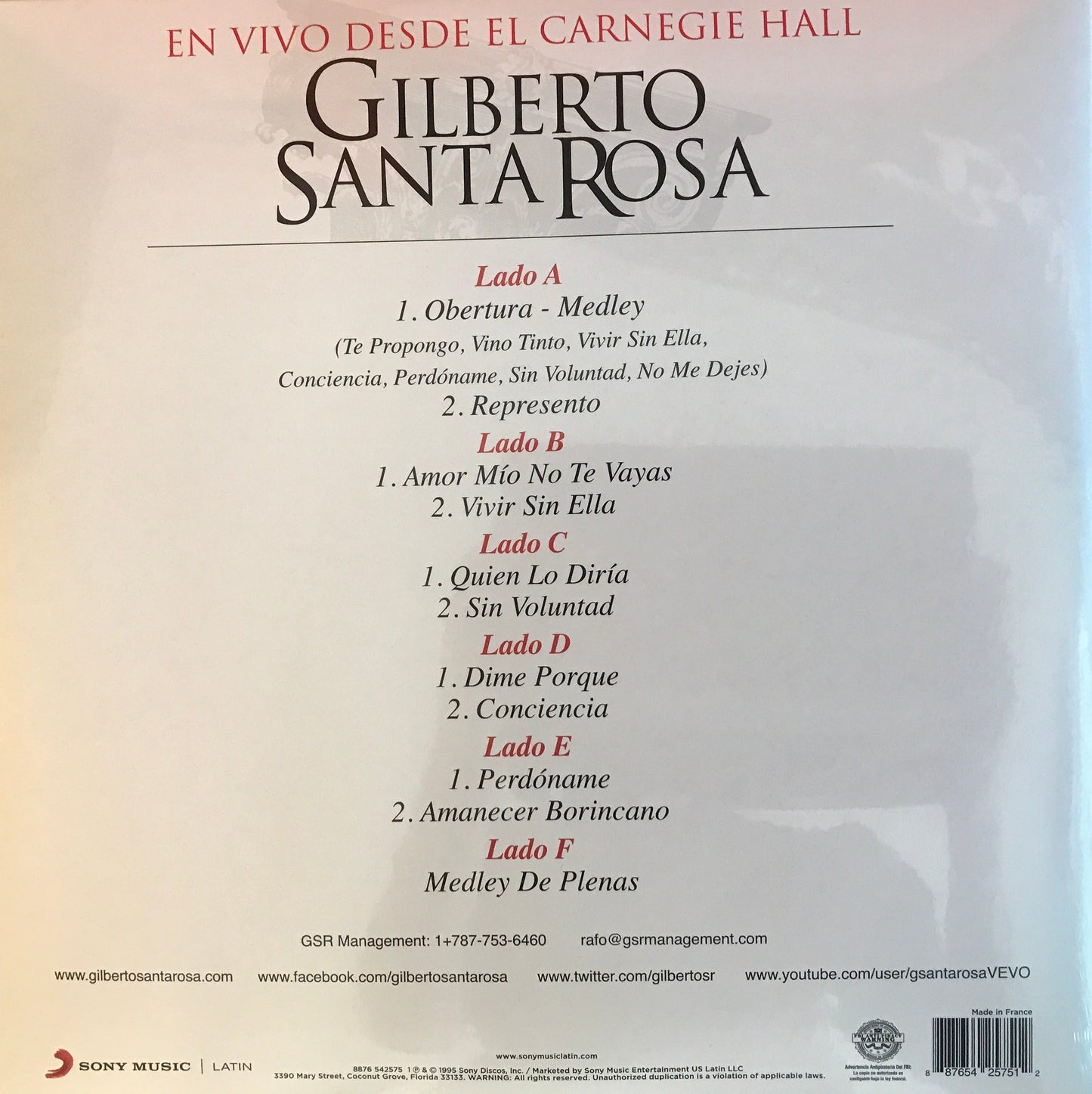 Gilberto Santa Rosa - En Vivo Desde El Carnegie Hall