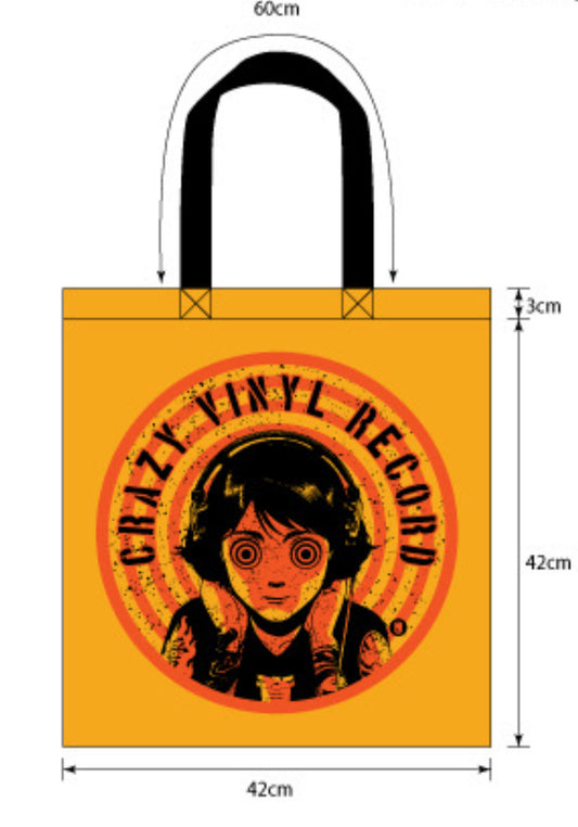 Crazy Vinyl Record - Yellow Tote Bag Kumiko