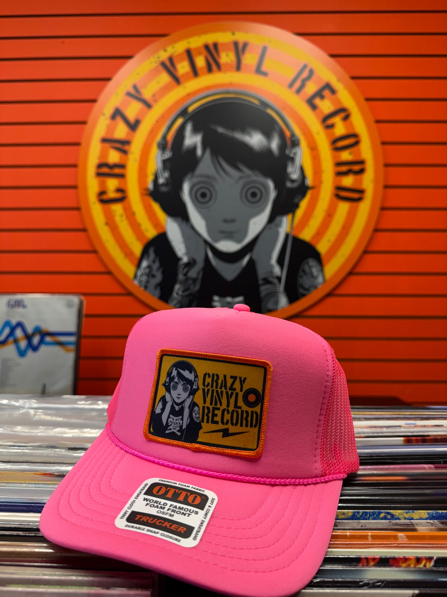 Crazy Vinyl Record - Pink Otto Cap