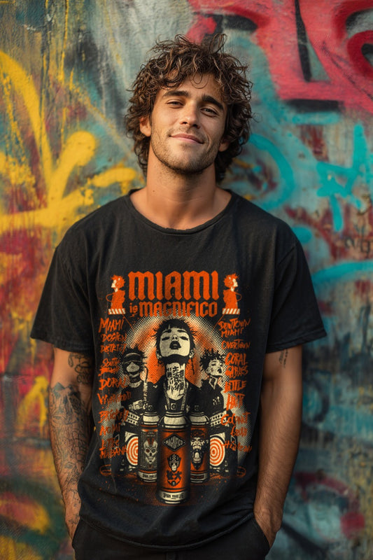Magnifico - Miami is Magnifico Black T shirt