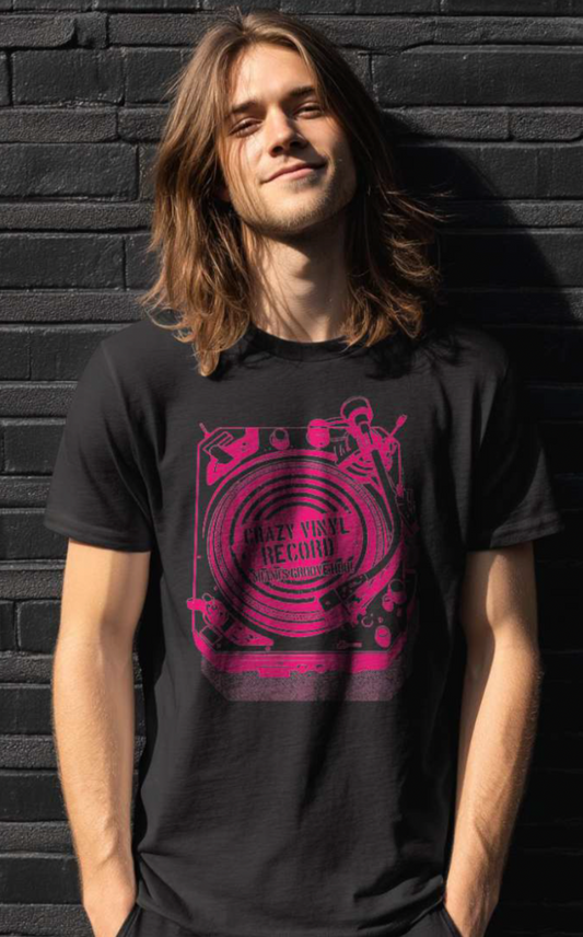 Crazy Vinyl Record - Black T shirt (Coming Soon)