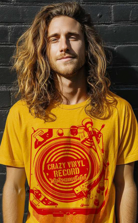 Crazy Vinyl Record - Yellow T shirt (Coming Soon)